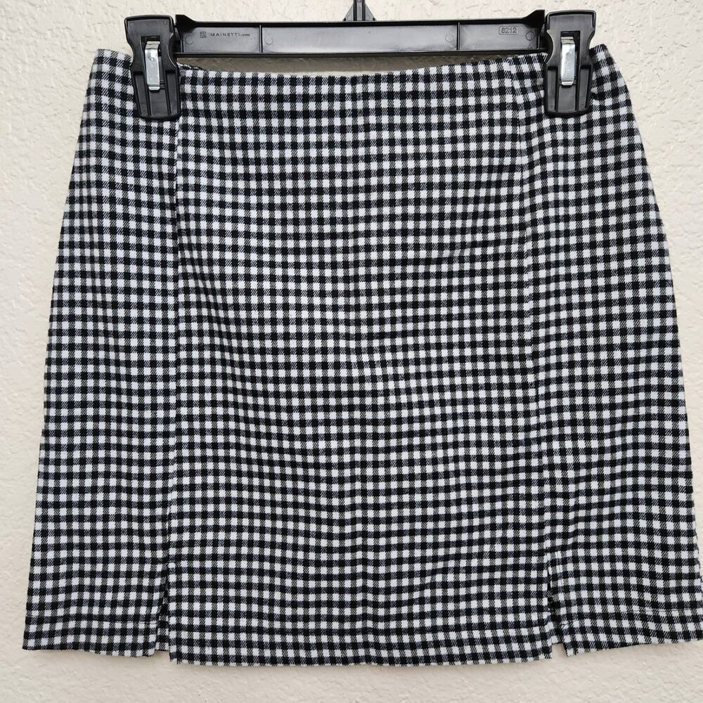 Eyeshadow Black White Checkered A Line Mini Skirt 3 Juniors Lightweight Back Zip